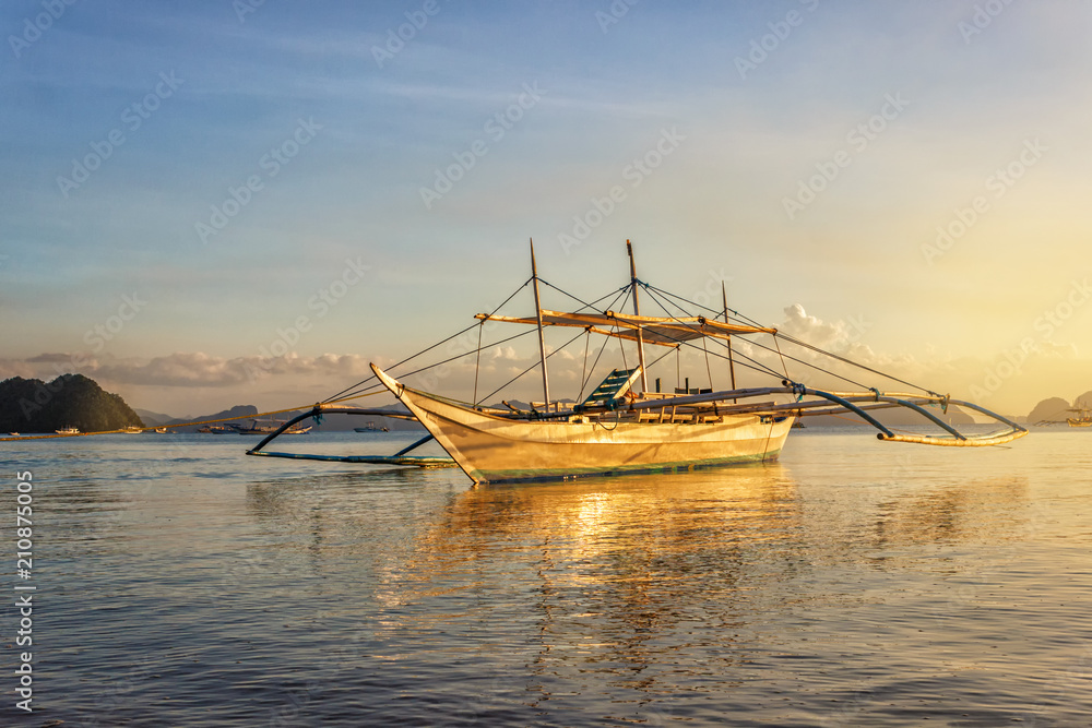 Philippine boat at sea, Boracay, El Nido, Philippines
