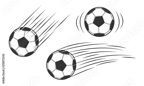 Soccer ball in motion. Vector illustration
