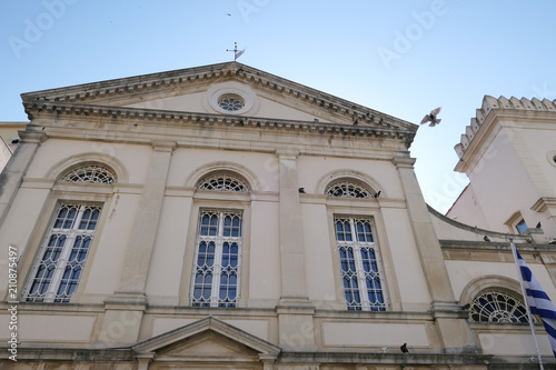 facade of Town hall of Corfu Town at Corfu Island (Greece).