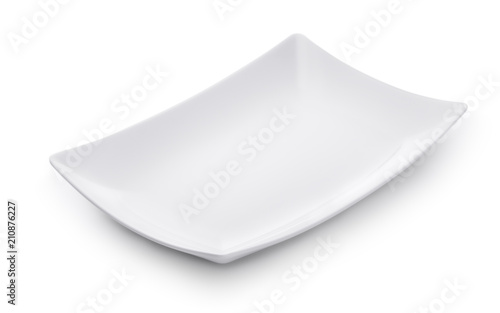 White empty rectangular dish