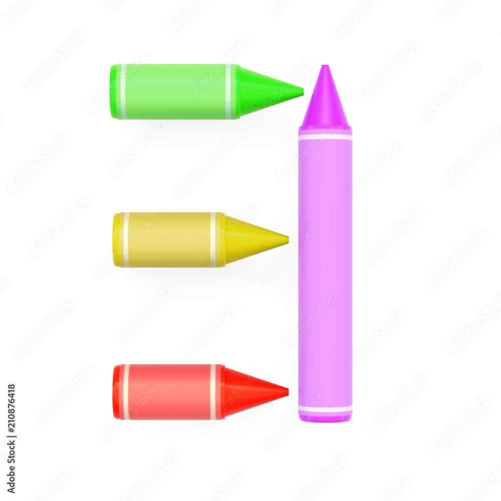 Colored wax crayons assembled like llogical symbol of existential quantification or exists on white background, 3D rendered font image Colored wax crayons assembled like llogical symbol of existential quantification or exists on white background, 3D rendered font image