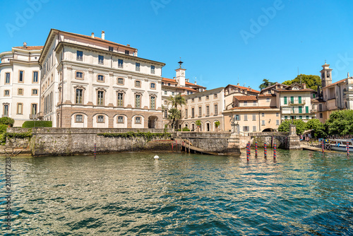 View of Renaissance palace on the Bella Island or Isola Bella, one of the Borromean Islands on the lake Maggiore in Verbania, Stresa, Italy