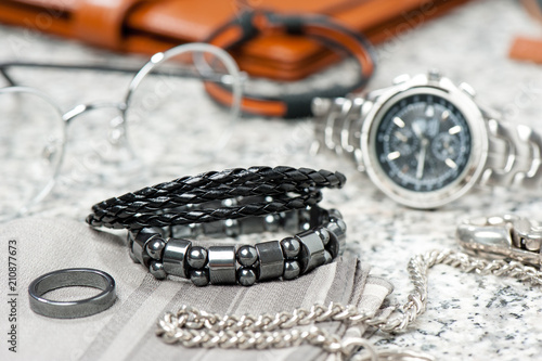 black braided leather bracelet