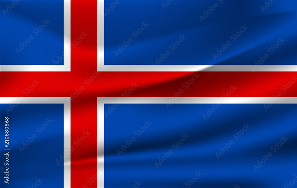 Obraz premium Waving flag of Iceland,