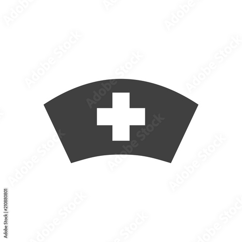 Nurse Hat Glyph Related Vector Icon. Isolated on the White Background. Editable EPS file. Related Vector illustration.