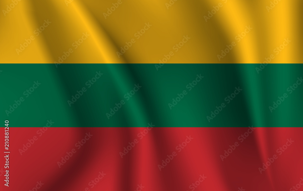 Lithuania waving flag. Lithuania national flag background texture. illustration.