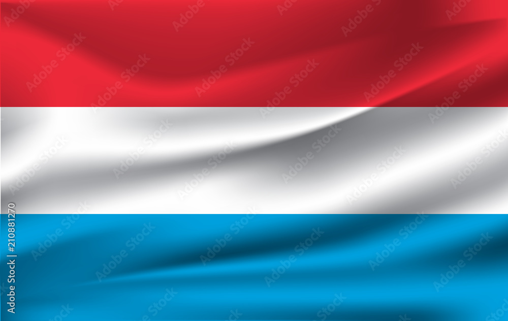 Naklejka premium Illustration of waving flag of Luxemburg, isolated flag icon, EPS 10 contains transparency.