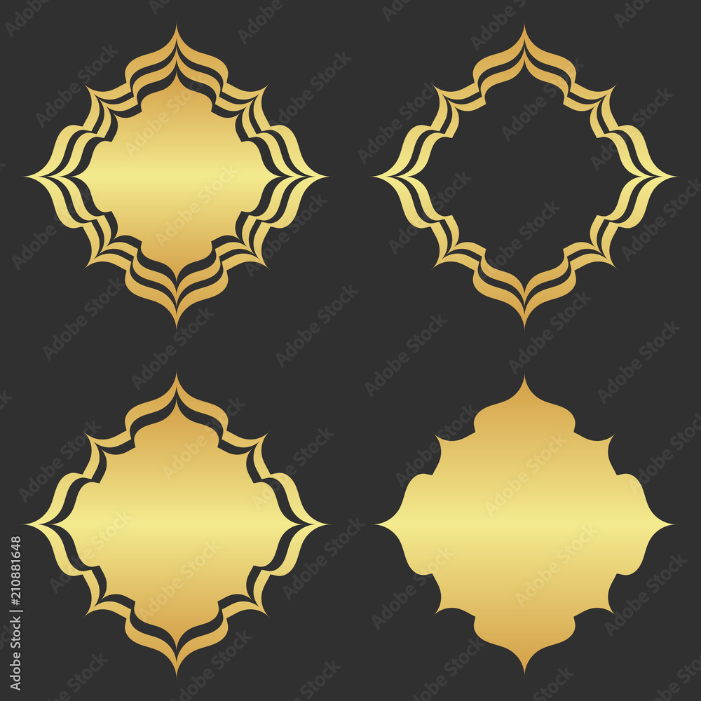 Obraz premium Luxury gold ornamental element. Abstract golden frame.
