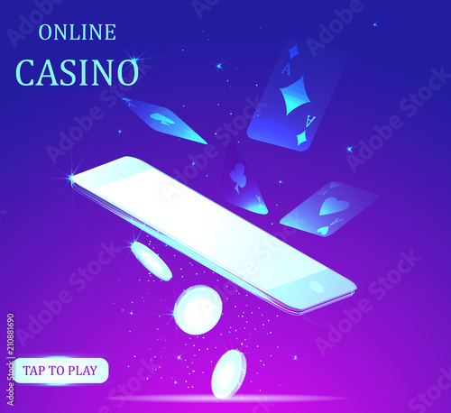 Mobile casino slot game. Banner. Abstract image of a starry sky or space, consisting of points, lines, and shapes in the form of planets, stars and the universe. Low poly vector