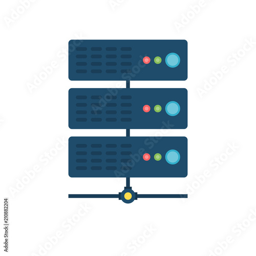 Server Flat Related Vector Icon. Isolated on White Background. Trendy Flat Style.