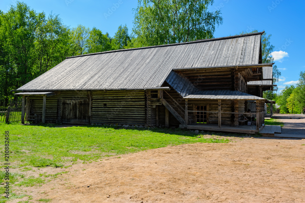 Ancient wooden log house. Ancient wooden log house.