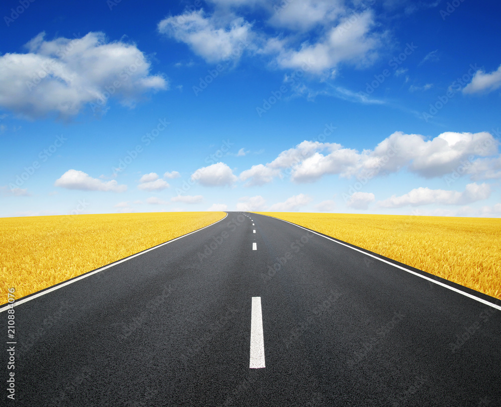 Naklejka premium Asphalt car road