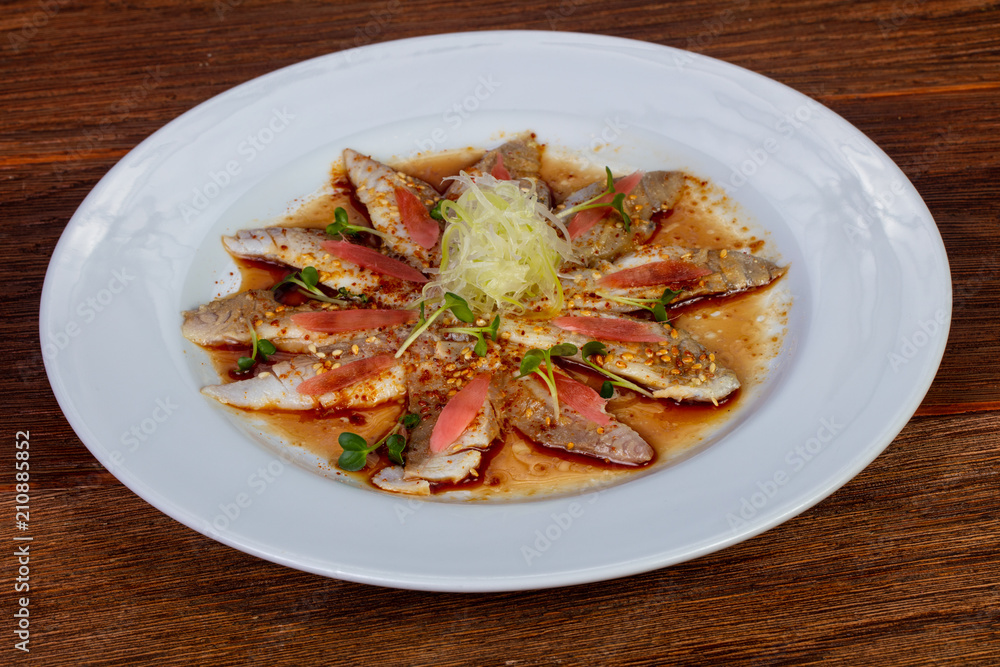 Carpaccio with dorada fish Carpaccio with dorada fish