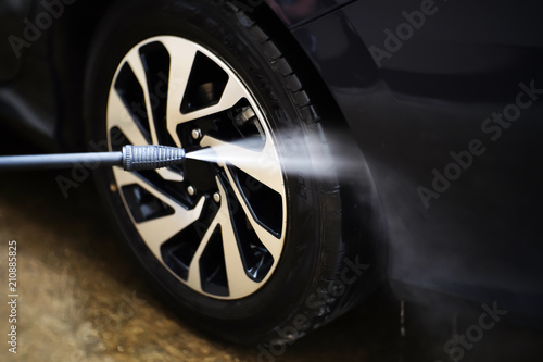 car wash with high pressure washer