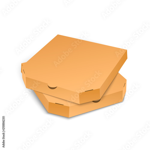 Cardboard pizza box template isolated on white background. Vector EPS10