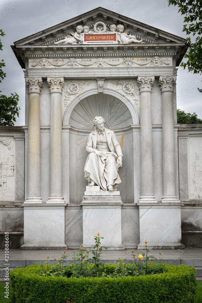 Monument of the writer Franz Grillparzer in Vienna