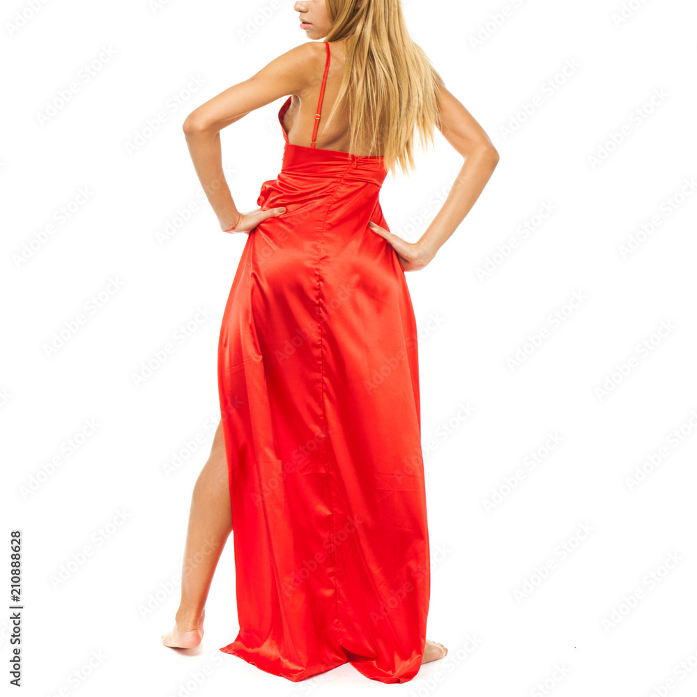 Portrait of sensual young african woman in red dress Portrait of sensual young african woman in red dress