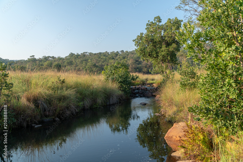 Fototapeta premium Flusslauf am Waterberg in Südafrika