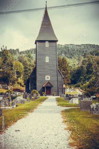 Hamre church, island Osteroy Norway photo