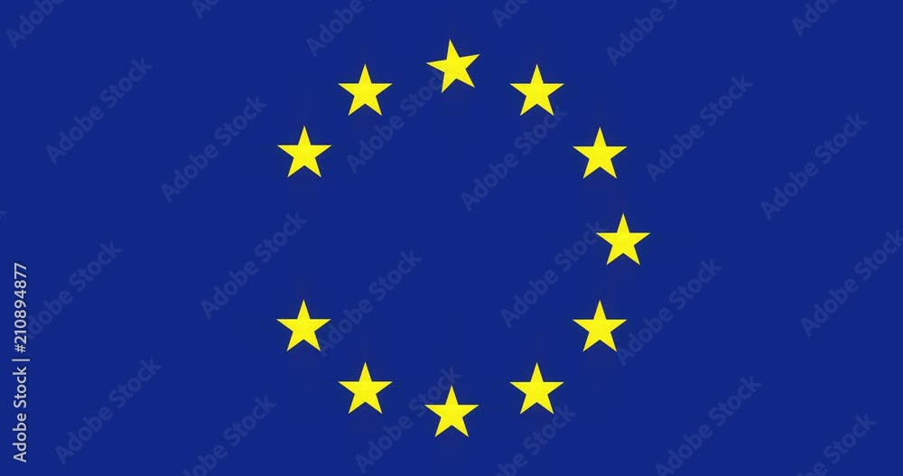 Minimal European Union (EU) Flag Stars Falling Because of Crisis Rendered 4k Animation Video Clip. Minimal European Union (EU) Flag Stars Falling Because of Crisis Rendered 4k Animation Video Clip.