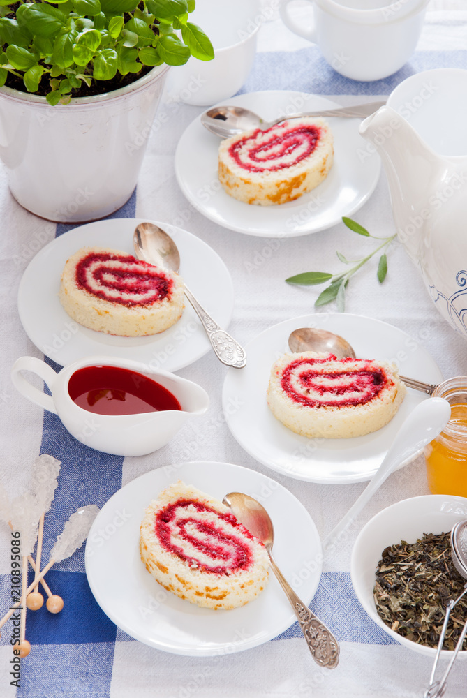 Jam roll strawberry, Raspberry Swiss Roll, Teatime with Cake roll
