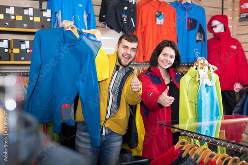 Couple enjoying new sportswear