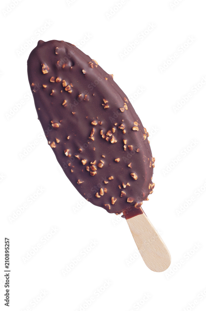 Ice cream in chocolate glaze