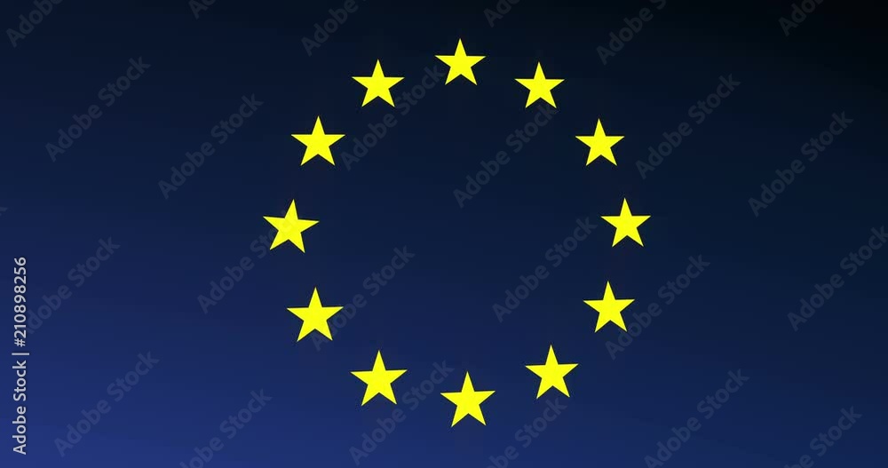 European Union Flag Stars Falling Because of Crisis Rendered 4k Animation Video Clip. European Union Flag Stars Falling Because of Crisis Rendered 4k Animation Video Clip.