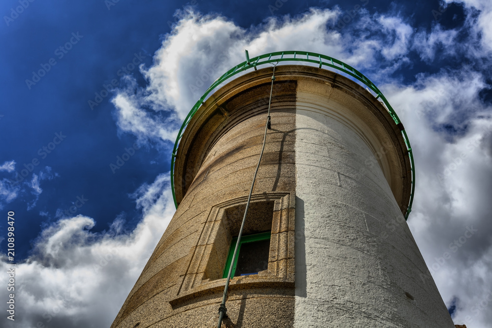 Abstract point view about a lighthouse in St Brieuc, Brittany, France