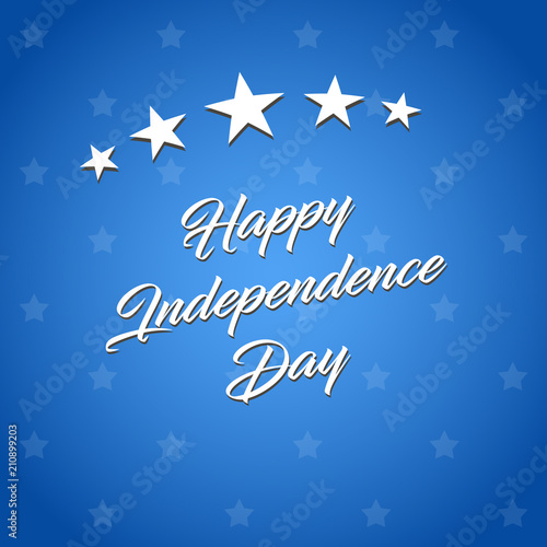 Happy Independence Day  vector illustration on blue background. The 4th of July