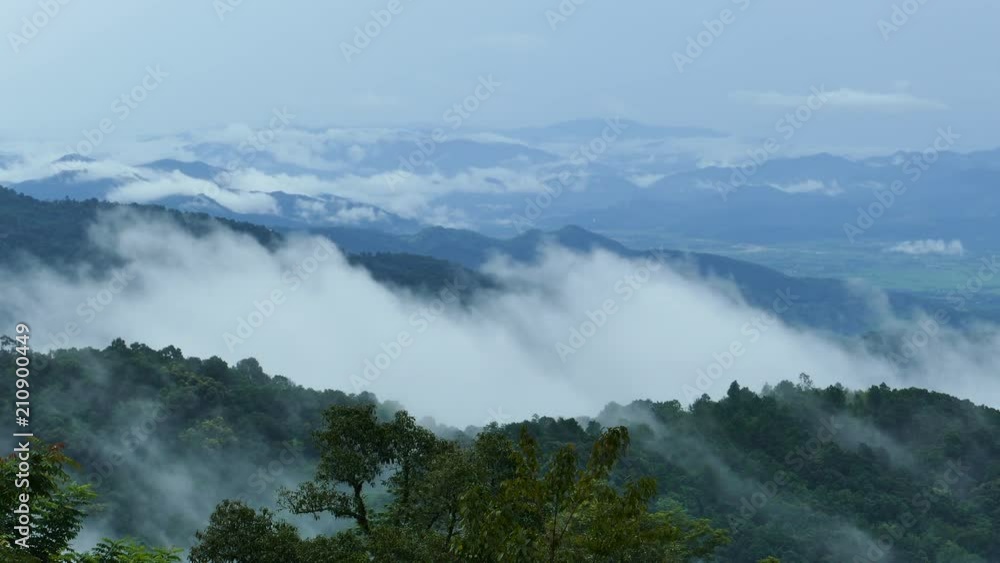 4K Beautiful mountains filled with fog. 4K Beautiful mountains filled with fog.