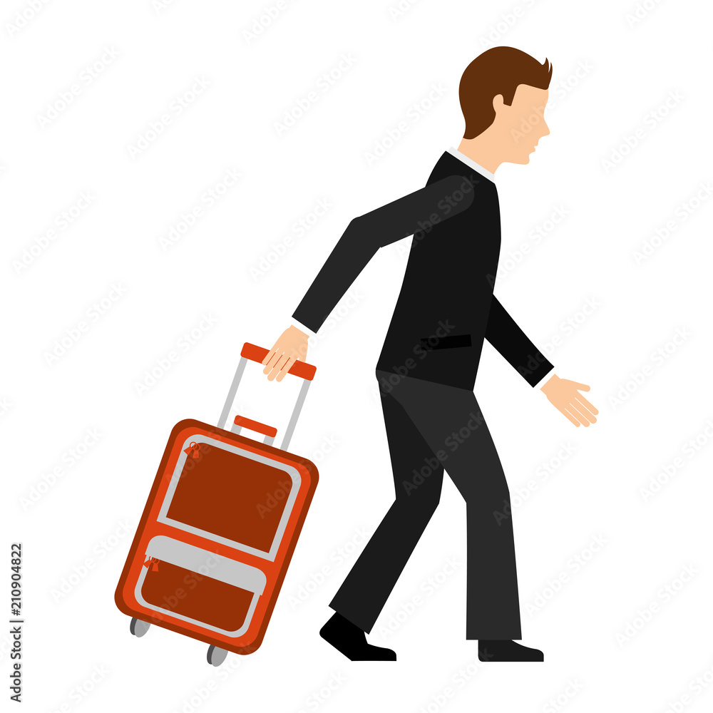 businessman with suitcase travel tourism icon businessman with suitcase travel tourism icon