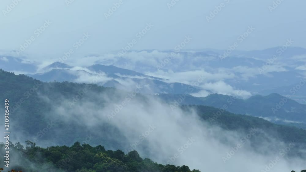 4K Beautiful mountains filled with fog. 4K Beautiful mountains filled with fog.