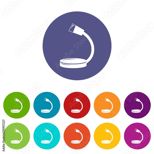 Table microphone icons color set vector for any web design on white background