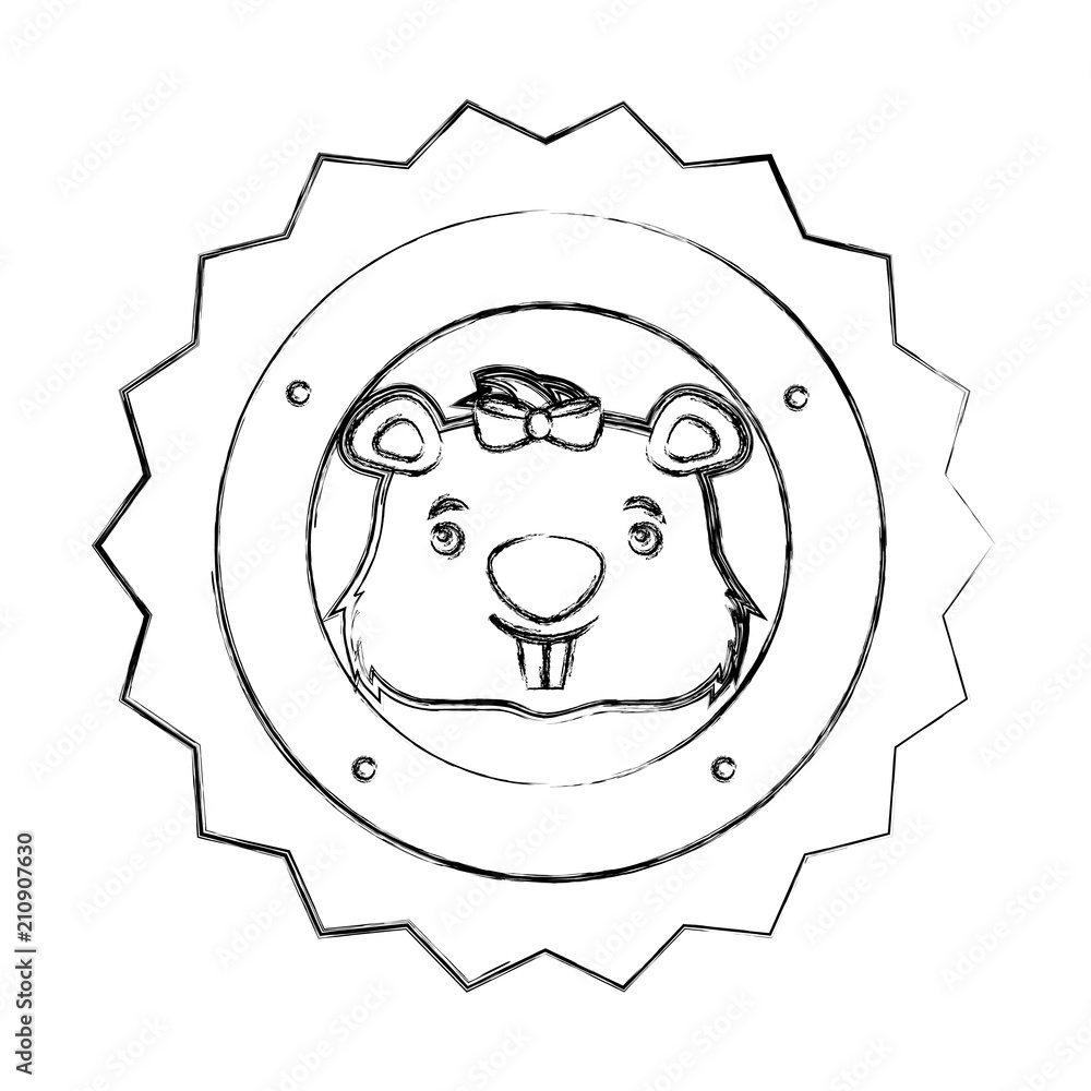 lace female beaver animal isolated icon lace female beaver animal isolated icon