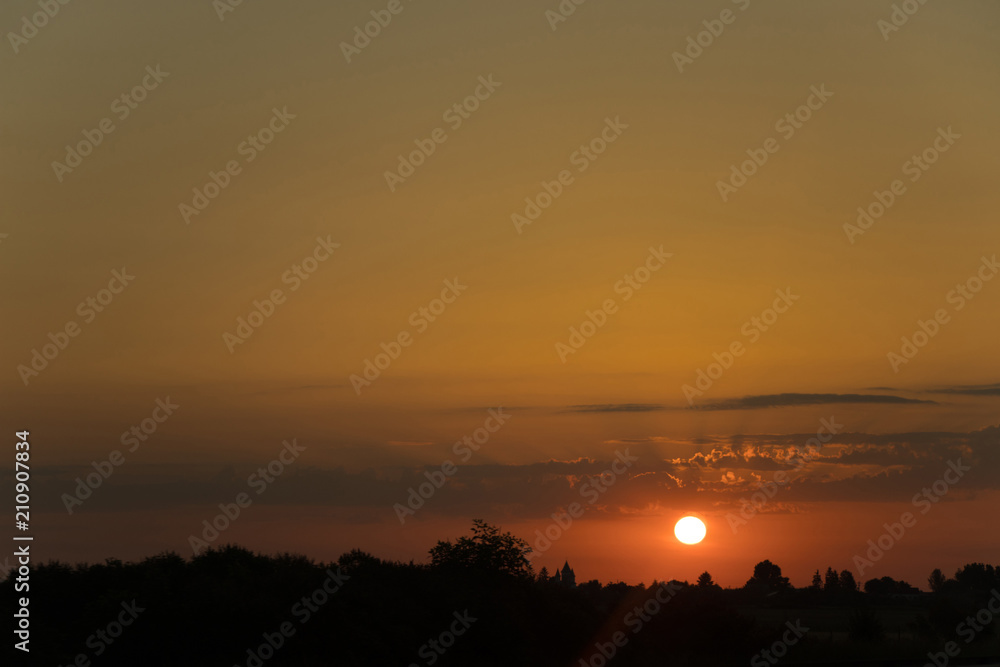 Fototapeta premium Warm colored sun set