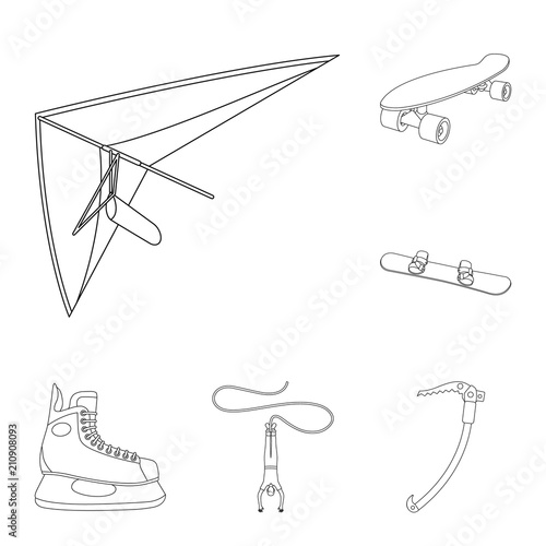 Extreme sport outline icons in set collection for design.Different kinds of sports vector symbol stock web illustration.