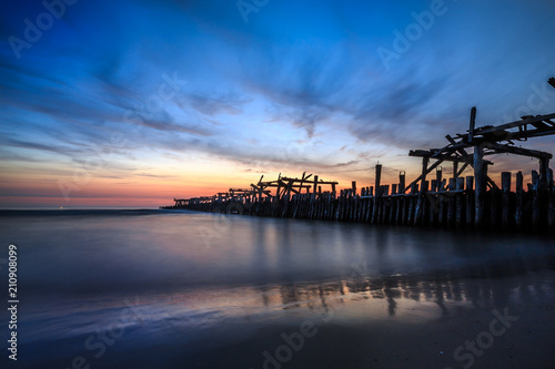 Fototapeta Naklejka Na Ścianę i Meble -  Baltic sea, Sventoji, old sea bridge