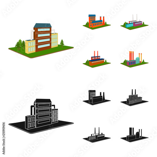 Processing factory,metallurgical plant. Factory and industry set collection icons in cartoon,black style isometric vector symbol stock illustration web.