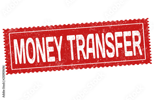 Money transfer grunge rubber stamp