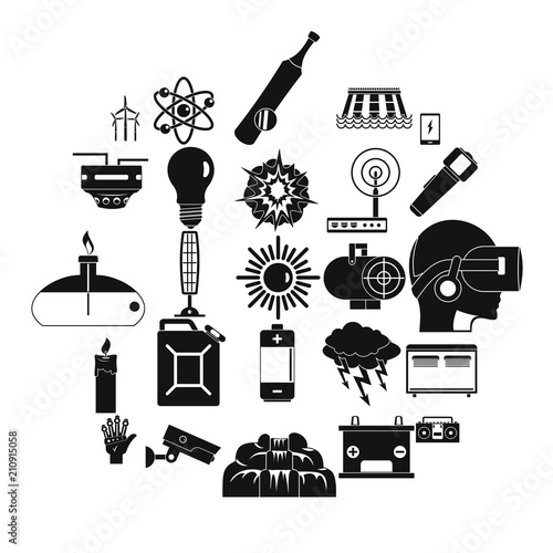 Petrol icons set. Simple set of 25 petrol vector icons for web isolated on white background