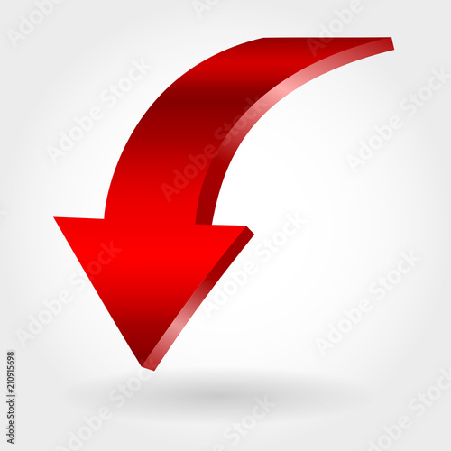 Red arrow and neutral white background