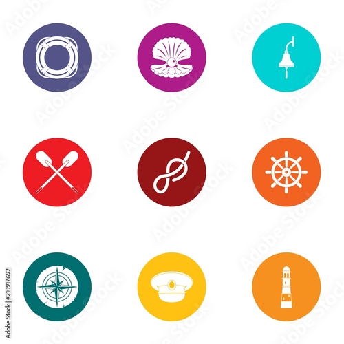 Subsea icons set. Flat set of 9 subsea vector icons for web isolated on white background