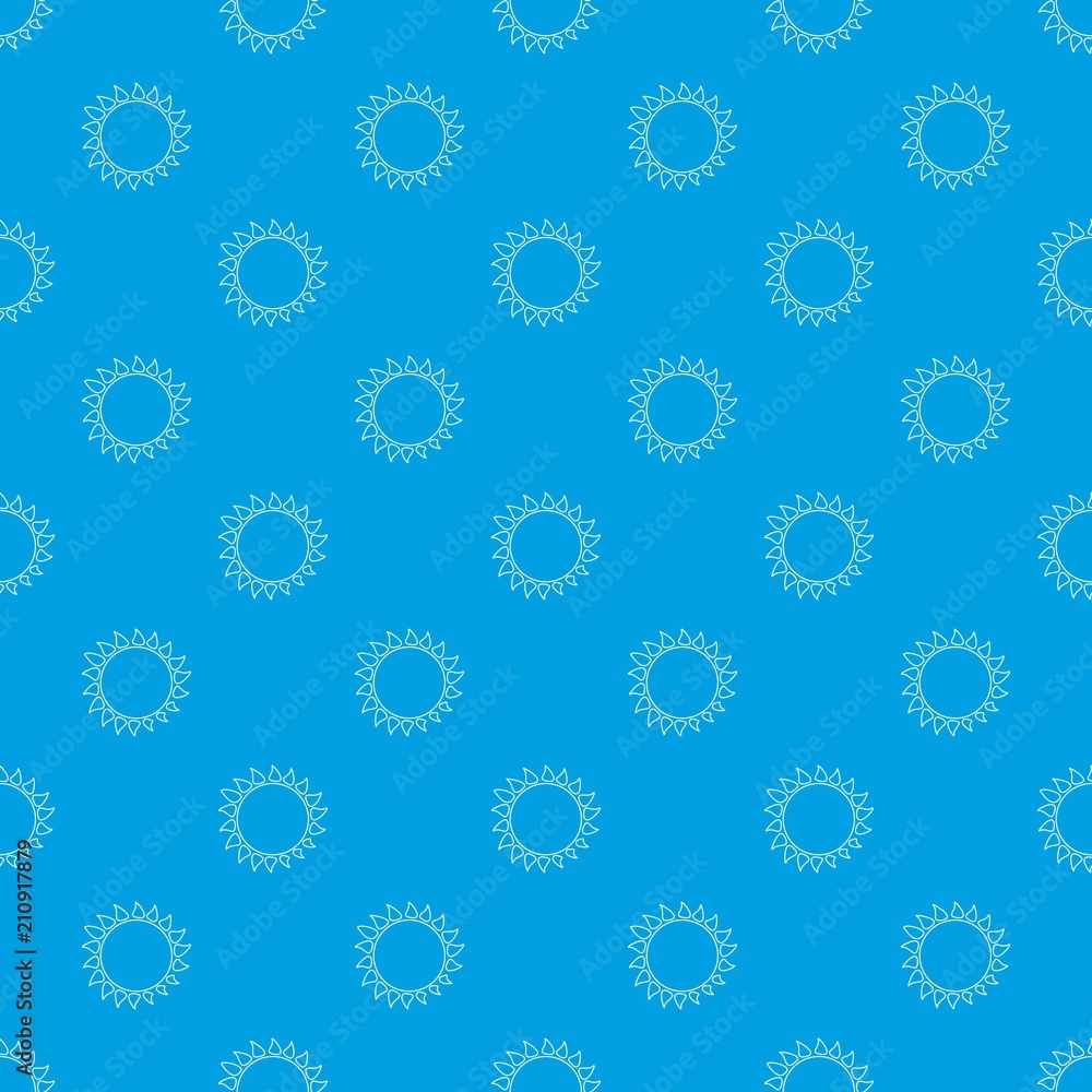 Hot sun pattern vector seamless blue repeat for any use