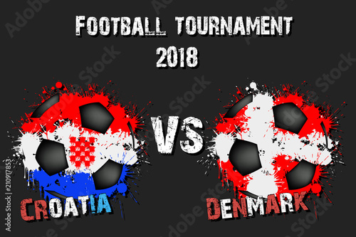 Soccer game Croatia vs Denmark