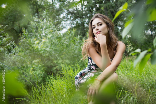 Gorgeous woman at nature