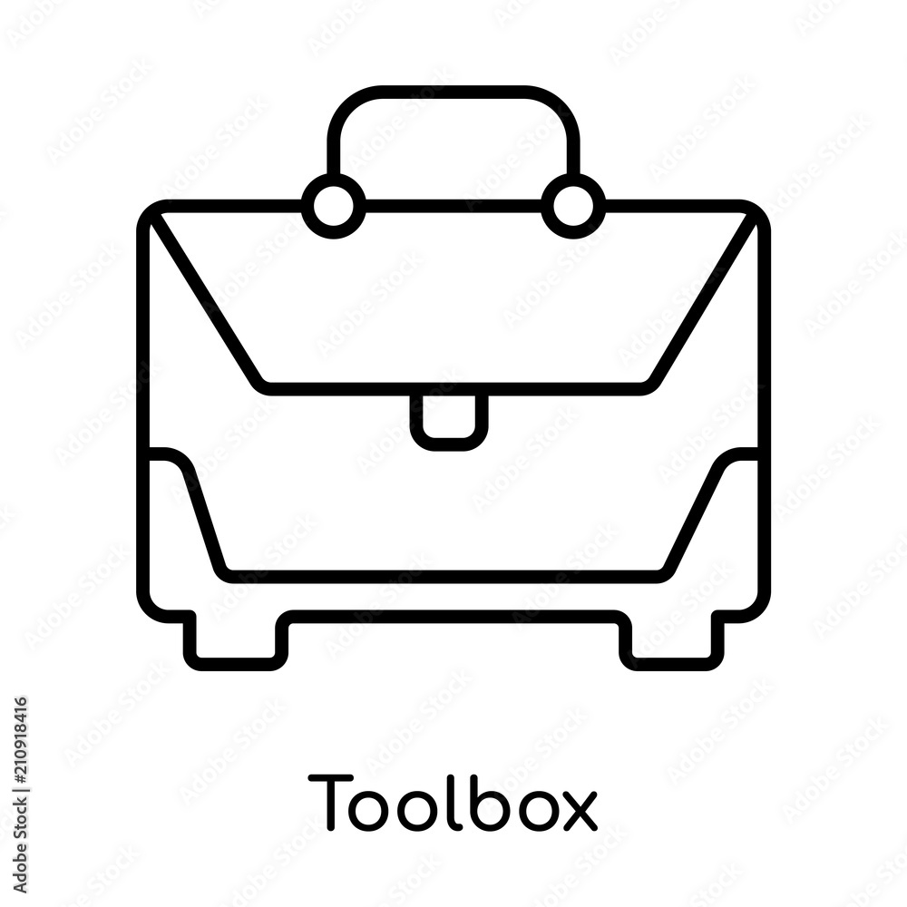 Toolbox icon vector sign and symbol isolated on white background, Toolbox logo concept Toolbox icon vector sign and symbol isolated on white background, Toolbox logo concept