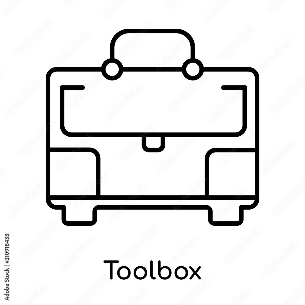 Toolbox icon vector sign and symbol isolated on white background, Toolbox logo concept Toolbox icon vector sign and symbol isolated on white background, Toolbox logo concept