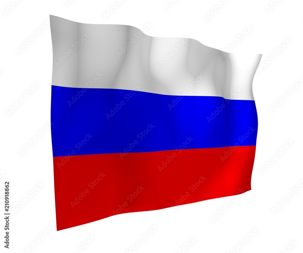 Waving flag of the Russian Federation. The National. State symbol of the Russia. 3D illustration Waving flag of the Russian Federation. The National. State symbol of the Russia. 3D illustration