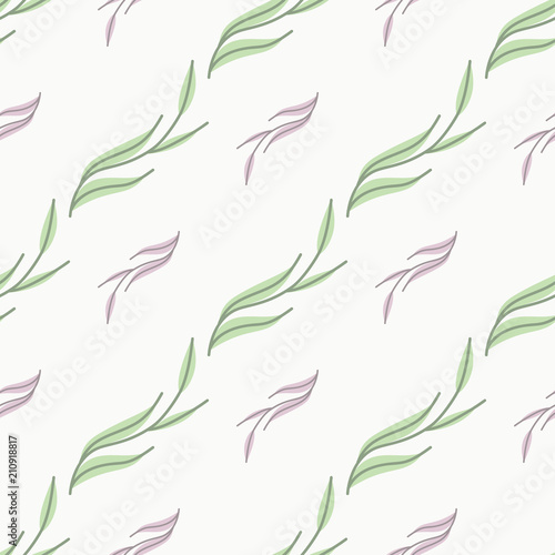 Floral seamless pattern. Hand drawn creative plant. Colorful artistic background. Abstract herb. It can be used for cover, card, fabric, wrapping, wallpaper, other interior decor. Vector, eps10